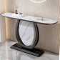 Tavolo accento in pietra glam tavolo divano console mezza luna per sala