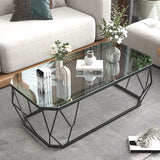 Modern Style Rectangular Glass Table Abstract Base Coffee Table Clearhalo 'Coffee & Accent Tables' 'Coffee Tables' 'coffee_tables' 'furn' 'furn_coffee_tables' 'Furniture' 'Living Room Furniture' 1200x1200_bf53068a-c1c8-4521-a59b-6c7234476d2a