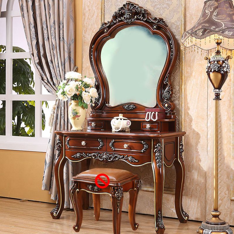 Vanity di rovere marrone set 64,96 "di alta vanità con cassetto e specchio