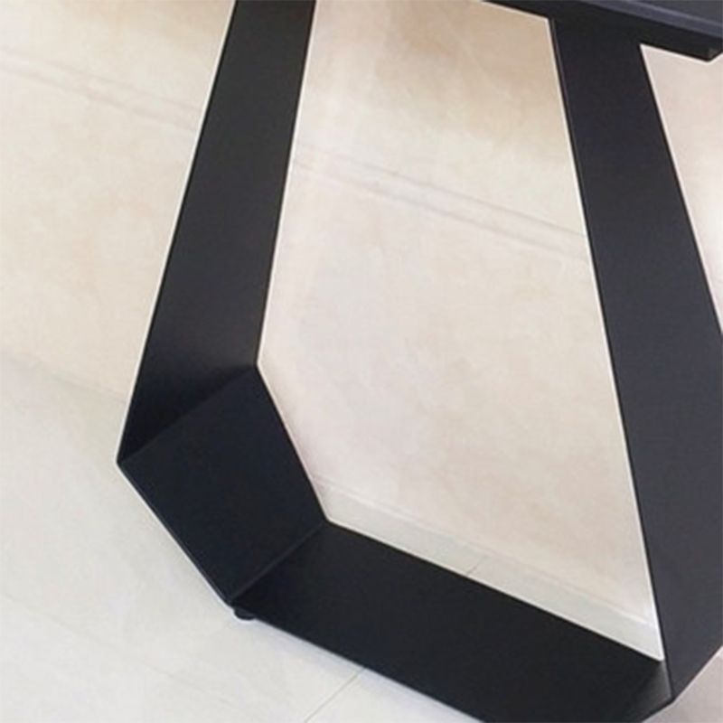 Rectangle Shape Contemporary Console Table Black Stone Console Sofa Table
