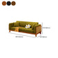 89" Wide Square Arm Sofa 3-Seater Solid Wood Sofa with Rattan Accent