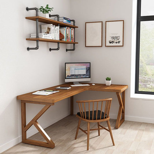 Modern Style L-shape Office Desk Brown Wooden Writing Desk for Home Clearhalo 'furn' 'furn_office_desk' 'Furniture' 'Office Desks' 'Office Furniture' 'office_desk' 1200x1200_bf549ac3-2d5e-479e-ae26-d7626adb2cdb