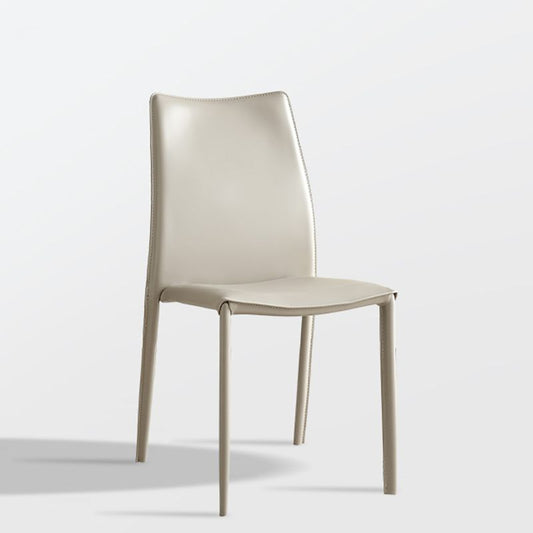 Faux Leather Upholstered Indoor Chair Matte Finish Solid Back Side Chair