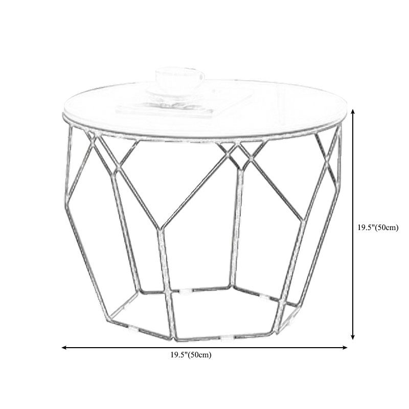 White Marble Frame 1 Coffee Table Modern Round Table for Living Room Clearhalo 'Coffee & Accent Tables' 'Coffee Tables' 'coffee_tables' 'furn' 'furn_coffee_tables' 'Furniture' 'furniture_coffee_tables' 'Living Room Furniture' 1200x1200_bf590306-0dab-409f-bea4-0151bc8cdb50