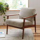 Nordic Arms Included Basic Four Leg Square Cushion Back Arms Armchair