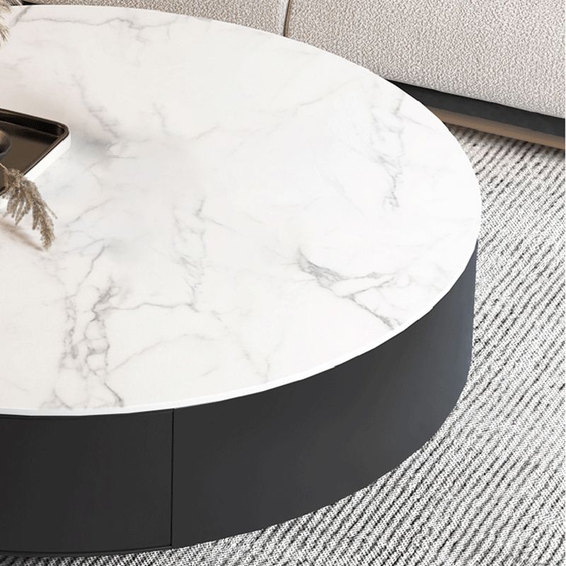 Metal Drum Coffee Table with Storage Round Cocktail Table in Black Clearhalo 'Coffee & Accent Tables' 'Coffee Tables' 'coffee_tables' 'furn' 'furn_coffee_tables' 'Furniture' 'Living Room Furniture' 1200x1200_bf590a71-2ca5-4097-bdf3-29d8570a765f