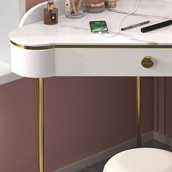 Modern 29.5" Height Slate Top Table Makeup Vanity with Drawers