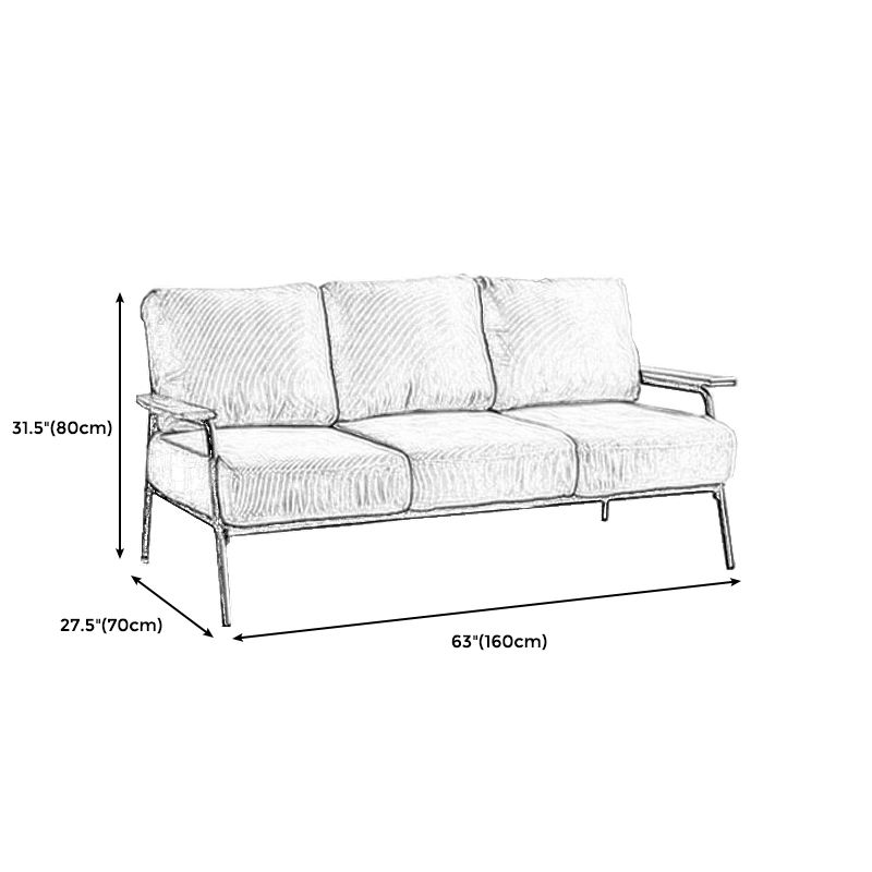 Loose Back Square Arm Classic Industrial Settee for Apartment and Living Room Clearhalo 'furn' 'furn_sofas' 'Furniture' 'furniture_sofas' 'kitchen' 'kitchen_sofas' 'Living Room Furniture' 'Sofa' 'sofas' 1200x1200_bf5d11eb-1ec8-4cd9-afc8-68073e2b5bcd