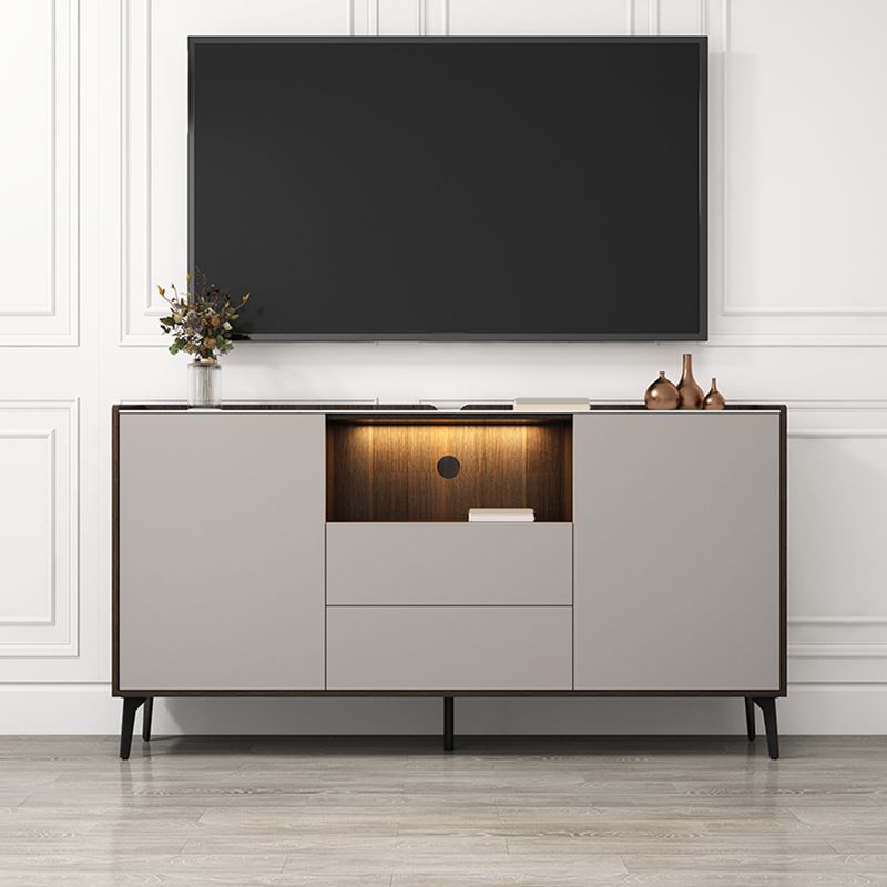 Stone Media Console TV Stand Modern TV Stand Console with 2 Drawers Clearhalo 'furn' 'furn_tv_stands_entertainment_centers' 'Furniture' 'Living Room Furniture' 'TV Stands & Entertainment Centers' 'TV Stands & Media Storage Furniture' 'tv_stands_entertainment_centers' 1200x1200_bf5de642-9e78-4d9a-b1b3-762ffb20fcda
