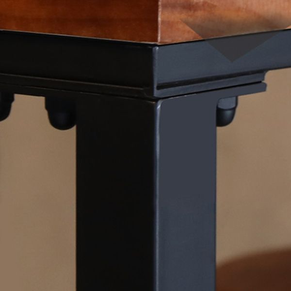 Tavolo da pub in legno di pino rettangolare tavolo da bistrot industriale con base di cavalletto in nero