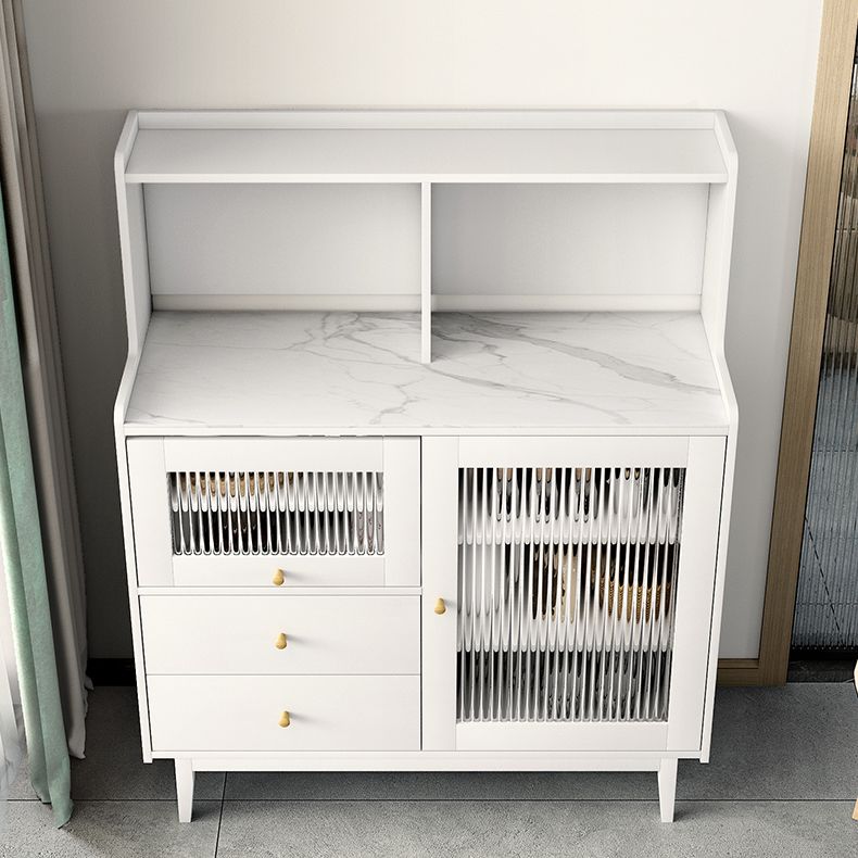 Sideboard moderna della porta in pietra 39,5 "L buffet soggiorno 2 server dei cassetti