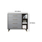 15.74" W Gray Accent Chest with Solid Wood Straight Legs Chest with Drawers