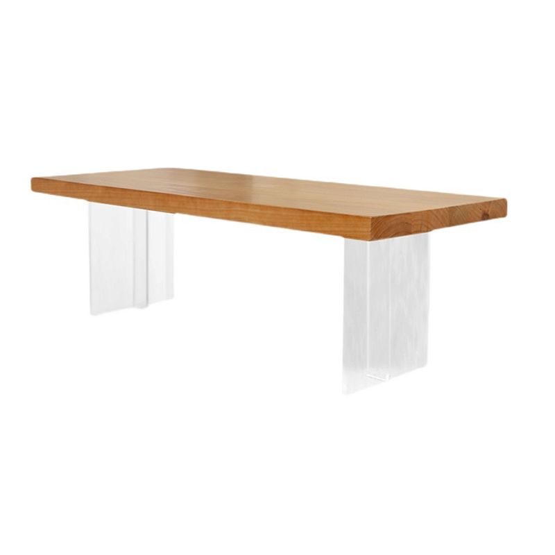 Solid Wood Coffee Table Double Pedestal Base Coffee or End Table, 19.68" Wide Clearhalo 'Coffee & Accent Tables' 'Coffee Tables' 'coffee_tables' 'furn' 'furn_coffee_tables' 'Furniture' 'Living Room Furniture' 1200x1200_bf6473d7-726a-45f3-a615-faeb9932aa51