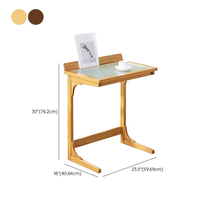 Asian Style Accent Side Table Wood and Glass with Storage and Shelf Corner Table Clearhalo 'Coffee & Accent Tables' 'End & Side Tables' 'end_side_tables' 'furn' 'furn_end_side_tables' 'Furniture' 'Living Room Furniture' 1200x1200_bf64ad05-54c6-45c2-b412-d8717f58f1c7