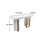 Stone Bar Dining Table Glam Rectangle Bar Table with 3 Legs for Living Room