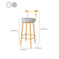 Taburete de bar estilo Glam, tapizado, para salón, con patas de metal