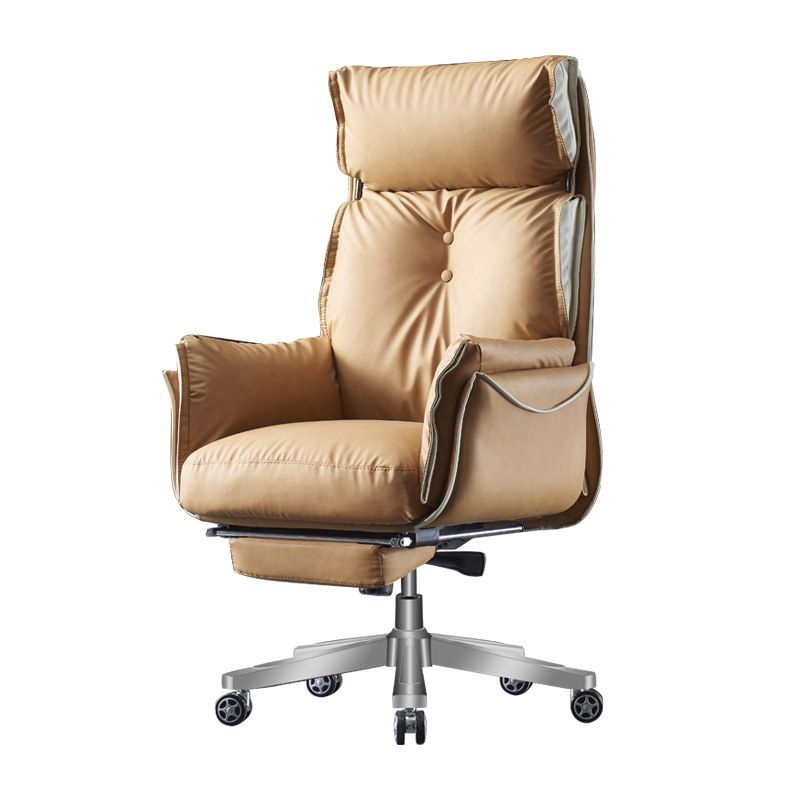 29" Wide Contemporary Managers Chair Orange Leather Executive Chair Clearhalo 'furn' 'furn_office_chair' 'Furniture' 'Office Chairs' 'Office Furniture' 'office_chair' 1200x1200_bf690a35-2d2d-4cb3-9c8d-f22903ca58b6