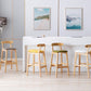 Scandinavian Milk Tea Shop Rubberwood Stool Matte Finish Upholstered Bar Stools Clearhalo 'Bar Furniture' 'Bar Stools' 'bar_stools' 'furn' 'furn_bar_stools' 'Furniture' 'furniture_bar_stools' 'Kitchen & Dining Furniture' 1200x1200_bf69700e-eb63-47f3-8e66-aef5dad42948