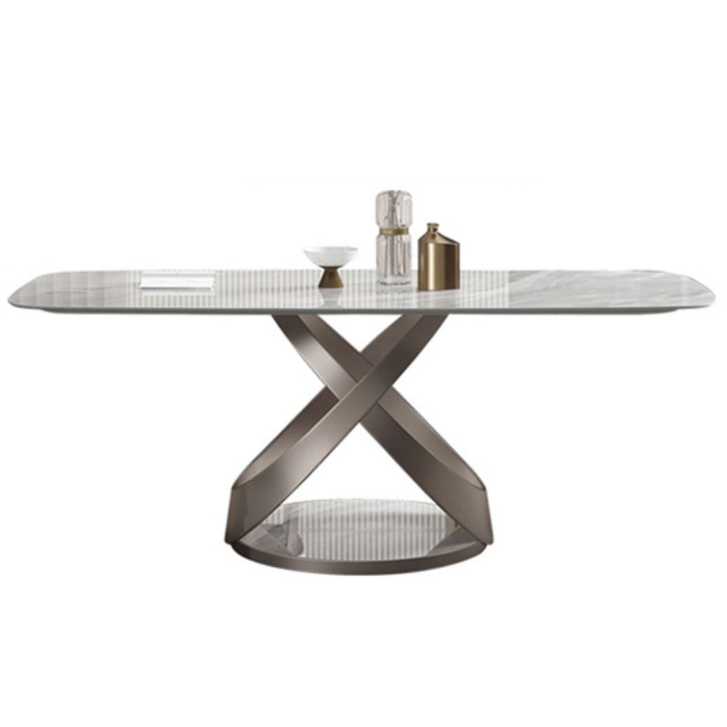 Traditional Luxury Dining Table Gray Rectangle Sintered Stone Dining Table with Pedestal Base Clearhalo ' dining_table' 'Dining Tables & Seating' 'Dining Tables' 'furn' 'furn_dining_table' 'Furniture' 'furniture_dining_table' 'Kitchen & Dining Furniture' 'kitchen&dining_furn' 'kitchen' 'kitchen_dining_table' 1200x1200_bf6c5a94-9ff5-4753-aa21-5e86efcdc552