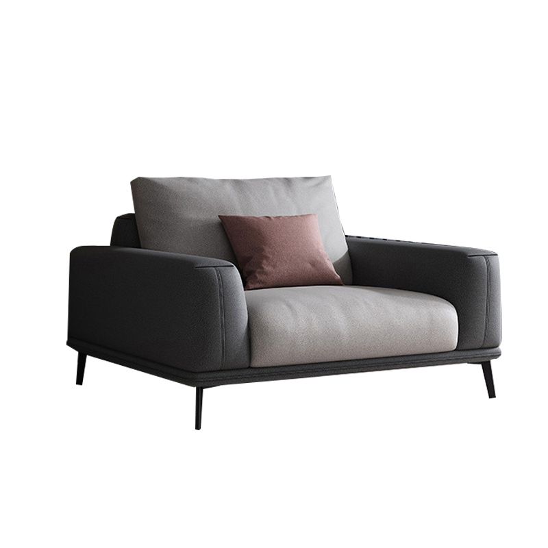 Fabric Living Room Square Arm Standard Cushions Light-grey Settee Clearhalo 'furn' 'furn_sofas' 'Furniture' 'furniture_sofas' 'kitchen' 'kitchen_sofas' 'Living Room Furniture' 'Sofa' 'sofas' 1200x1200_bf6e4611-3d29-4fe5-b3ee-990658b90730