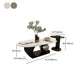 14"H Glam Coffee Table Slate Oval Pedestal Coffee Cocktail Table