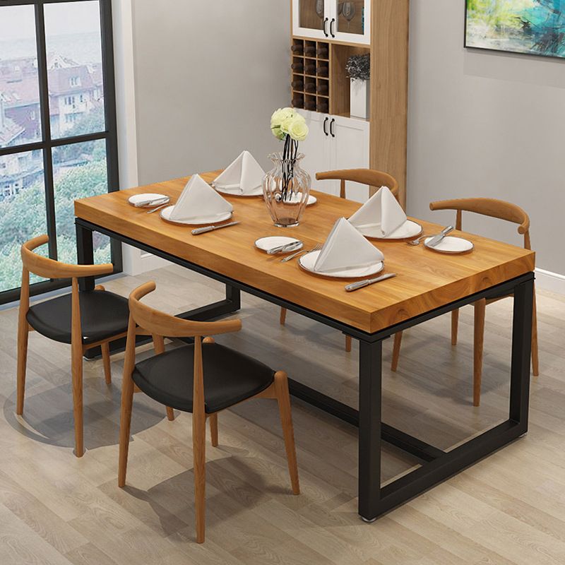 Industrial Sled Dining Table Set 1/2/5 Pieces Solid Wood Dinette Set for Shop Clearhalo 'Dining Room Sets' 'Dining Tables & Seating' 'dining_room_set' 'furn' 'furn_dining_room_set' 'Furniture' 'Kitchen & Dining Furniture' 1200x1200_bf72b6c0-27e2-4ec3-be34-5faa25b22627