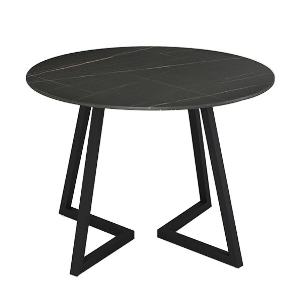 Sintered Stone Dining Table Round Modern Dining Table with Black Frame Clearhalo ' dining_table' 'Dining Tables & Seating' 'Dining Tables' 'furn' 'furn_dining_table' 'Furniture' 'furniture_dining_table' 'Kitchen & Dining Furniture' 'kitchen&dining_furn' 'kitchen' 'kitchen_dining_table' 1200x1200_bf73290b-a63f-41bc-8718-be7608342fd2