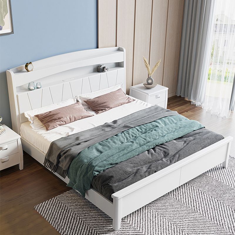 Modern Wood Bed Bookcase Included Standard Bed with Headboard