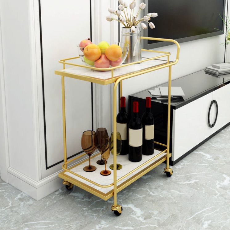 Modern 27.17"W Rolling Prep Table Metal Prep Table for Home Use