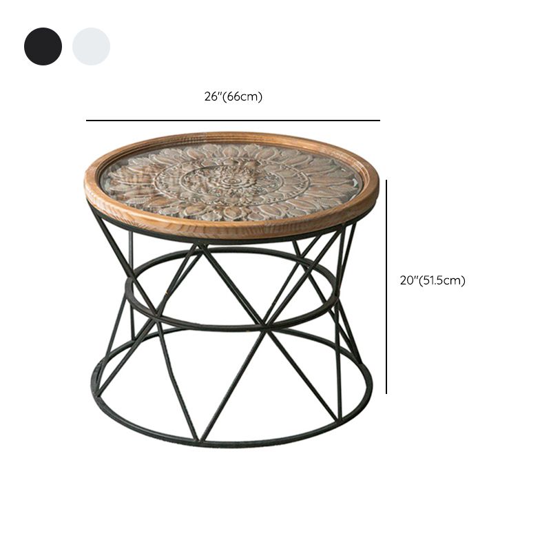 Tavolino in legno in legno di campagna francese tavolo da base di ferro in difficoltà