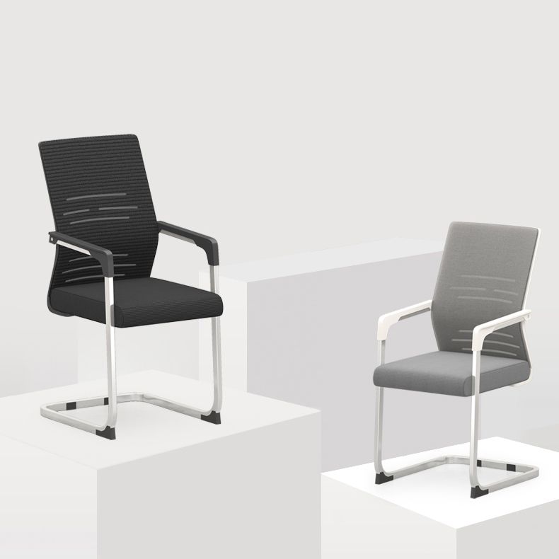 Sedia da ufficio a armi fisse moderna senza ruote sedia da gioco ergonomico