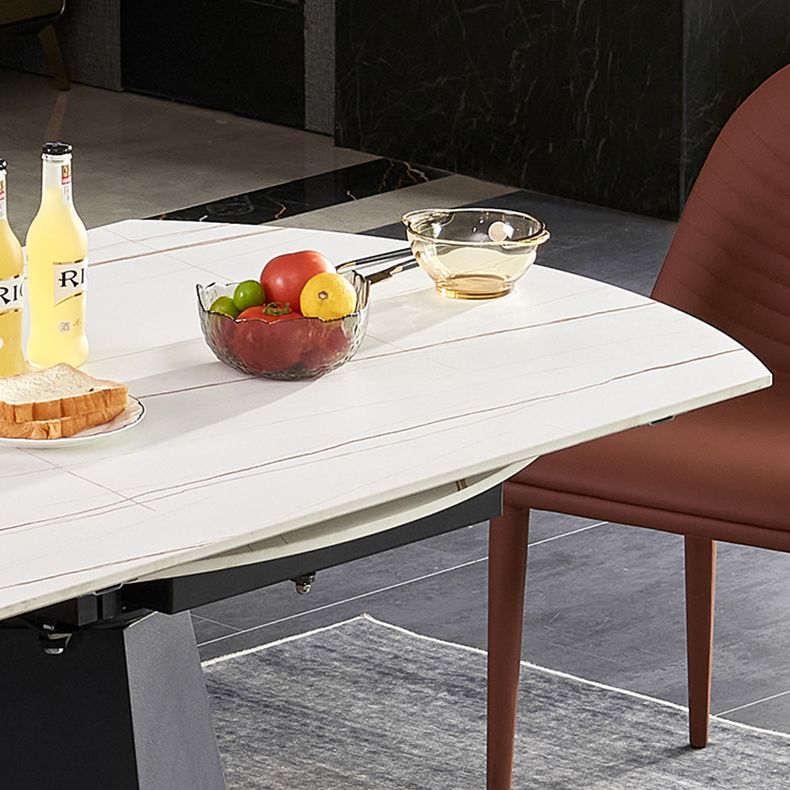 Modern 1/3/4/5/7 Pieces White Dining Table Set with Sintered Stone Top Round Dinette Set Clearhalo 'Dining Room Sets' 'Dining Tables & Seating' 'dining_room_set' 'furn' 'furn_dining_room_set' 'Furniture' 'furniture_dining_room_set' 'Kitchen & Dining Furniture' 'kitchen&dining_furn' 'kitchen' 1200x1200_bf77a71b-2a65-4b11-9ea2-ef46b28cb423