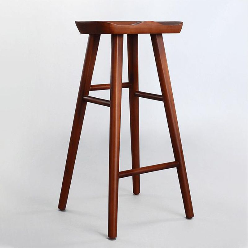 Industrial Armless Bar Stools Wood Dining Stool with Footrest Clearhalo 'Bar Furniture' 'Bar Stools' 'bar_stools' 'furn' 'furn_bar_stools' 'Furniture' 'Kitchen & Dining Furniture' 1200x1200_bf793258-1b00-472c-813c-e0fae03ac0db
