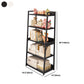 Ladder Steel Book Case for Living Room 11.81" W Open Back Modern Shelf