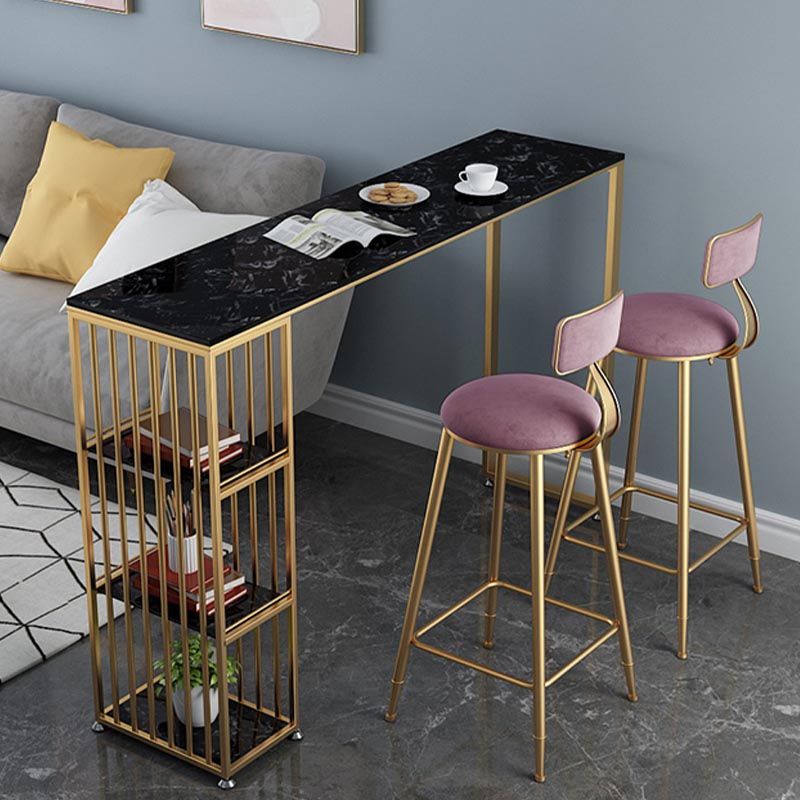 Tavolo da cocktail bar top top in pietra tavolo da pub in oro in altezza da 42 pollici