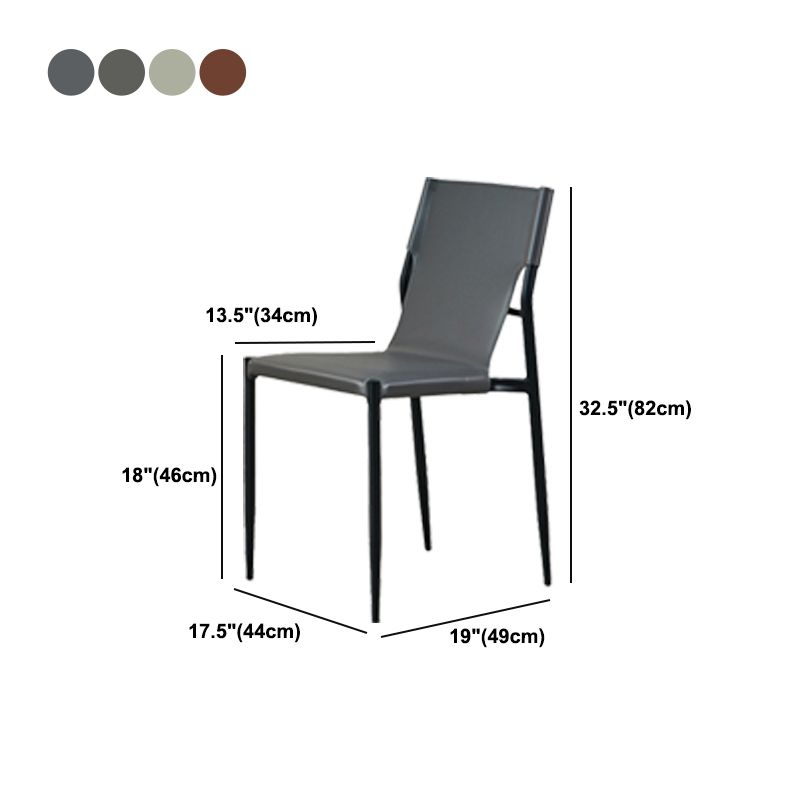 Minimalist Style Leather Dining Side Chair Armless Solid Back Chairs for Kitchen Clearhalo 'Dining Chairs' 'Dining Tables & Seating' 'dining_chair' 'furn' 'furn_dining_chair' 'Furniture' 'Kitchen & Dining Furniture' 1200x1200_bf7b3d16-6f4c-4df6-b9f9-31cc1b3ad6f4