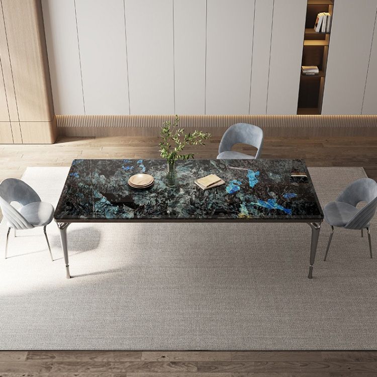 1/4/7 Stücke moderne Steindecke Rechteck Edelstahl Basis Set für Zuhause