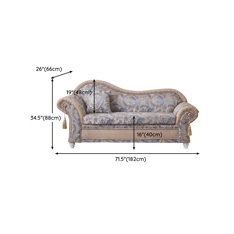 Bohemian Style Chaise Lounge Upholstered Chaise with Rolled Arms for Bedroom Clearhalo 'Chairs & Seating' 'Chaise Lounge' 'chaise_lounge' 'furn' 'furn_chaise_lounge' 'Furniture' 'Living Room Furniture' 1200x1200_bf7c1a40-0e28-4d28-8ffe-56db9c780865