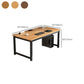 Metal Wood Sled Writing Desk Rectangular Office Desk for Bedroom