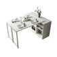 Folding Rectangle Dining Table Wood Dining Table in White and Natural