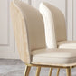 Chaise d'appoint en cuir, chaise de salle à manger à Base dorée Glam pour le salon