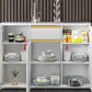 Contemporary Manufactured Wood Dining Server White Adjustable Shelving Sideboard Clearhalo 'buffet_sideboard' 'Buffets & Sideboards' 'furn' 'furn_buffet_sideboard' 'Furniture' 'Kitchen & Dining Furniture' 1200x1200_bf7e29ba-484a-41ad-8bda-1bfb1676c5cd