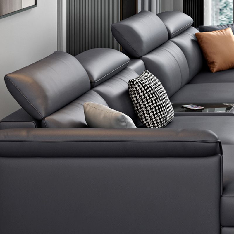 Dark Gray Modern Pillow Top Arm Sectional with Removable Cushions for Living Room Clearhalo 'furn' 'furn_sectionals' 'Furniture' 'furniture_sectionals' 'kitchen' 'kitchen_sectionals' 'Living Room Furniture' 'Sectionals' 1200x1200_bf7e29ed-455b-4fdd-b726-069b3c2f060b