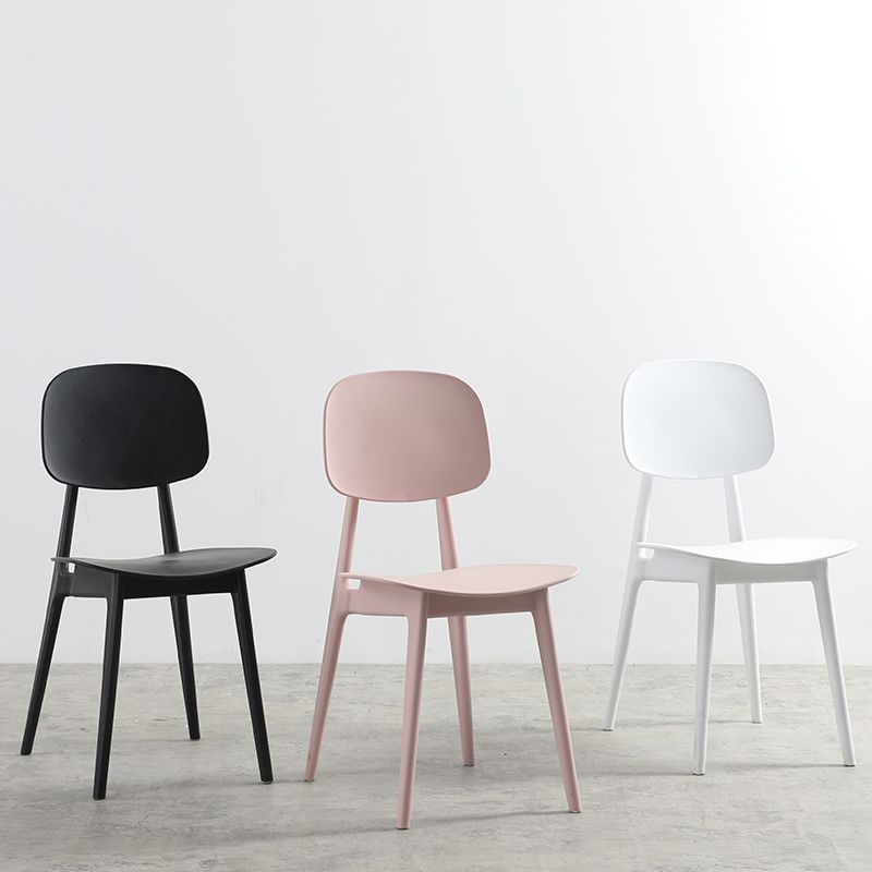 Nordic Style Armless Chair Plastic Open Back Dining Side Chair (Set of 2/4) Clearhalo 'Dining Chairs' 'Dining Tables & Seating' 'dining_chair' 'furn' 'furn_dining_chair' 'Furniture' 'furniture_dining_chair' 'Kitchen & Dining Furniture' 1200x1200_bf7f8954-a8ab-4e1d-b014-de1258890d01