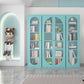 Modern Metal Bookcase Standard Shelves Included Bookshelf with Glass Doors