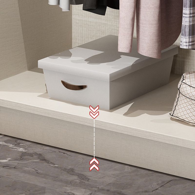 Contemporary Soft Close Doors Wardrobe Cabinet White Wood Sliding Doors with Shelves