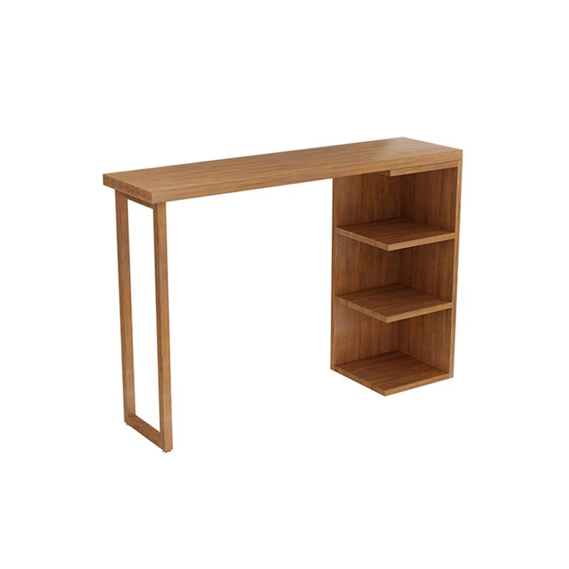 Modern Wood Pub Table with Rectangle Table Top Double Pedestal Table- 41.3" H Clearhalo 'Bar Furniture' 'Bar Tables' 'bar_tables' 'furn' 'furn_bar_tables' 'Furniture' 'furniture_bar_tables' 'Kitchen & Dining Furniture' 1200x1200_bf8090ed-8f5e-45a1-bfd3-183de1ac8c02