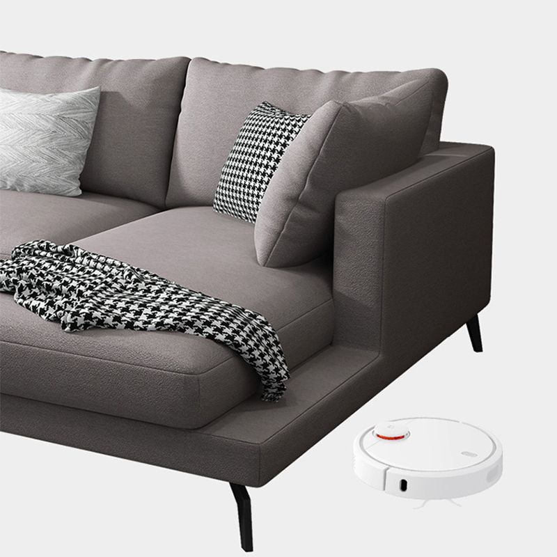 Tessuto moderno divano e chaise del braccio quadrato a forma L moderna con cuscini