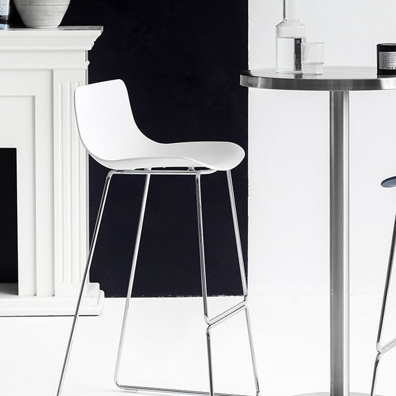 Scandinavian Armless Bar Stool Plastic and Steel Bar Stool for Living Room Clearhalo 'Bar Furniture' 'Bar Stools' 'bar_stools' 'furn' 'furn_bar_stools' 'Furniture' 'Kitchen & Dining Furniture' 1200x1200_bf80d6c4-9ac7-4956-80af-56852af99ddf