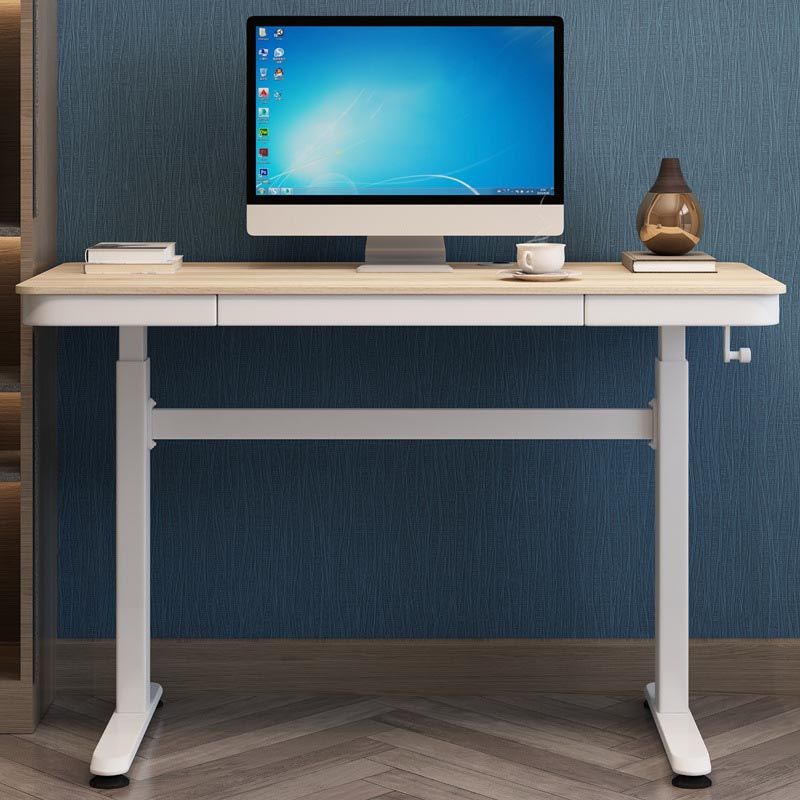 Contemporary Style Standing Desk Converter Metal Trestle Base Desk for Office Clearhalo 'furn' 'furn_office_desk' 'Furniture' 'Office Desks' 'Office Furniture' 'office_desk' 1200x1200_bf83067c-cb73-42f6-a0d6-9ef40174ce72